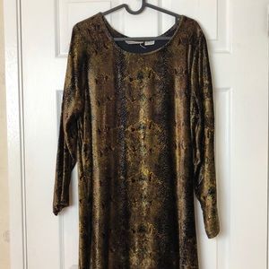 Vintage long sleeve snake pattern dress